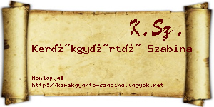 Kerékgyártó Szabina névjegykártya